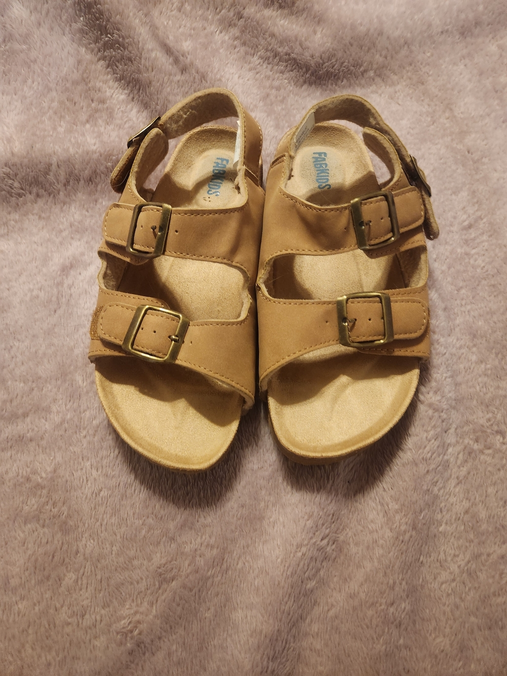 Kids Adjustable Tan Sandals with Buckles